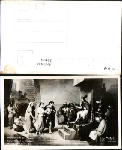 384594.Künstler AK Reyna Reina Xochitl Mexico Discovery of Pulque Geschichte König Thron
