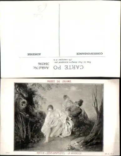 384596.Künstler AK Jean-Baptiste Pater Musee Louvre La Baigneuse Frauen Erotik