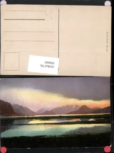 384605.Künstler AK Landschaft See Bergkulisse