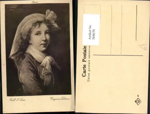 384670,Künstler AK Gall. S. Luca Virginia Lebrun Mädchen m. Kopftuch Portrait