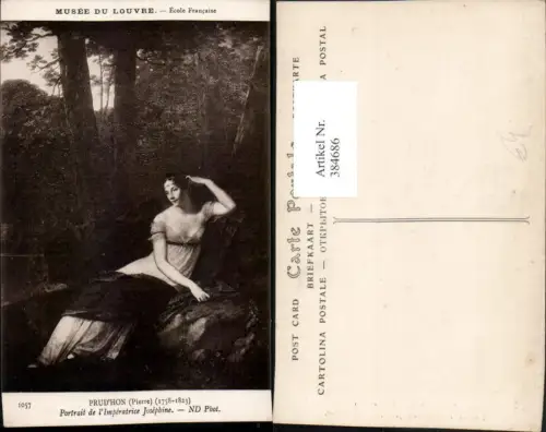 384686,Künstler AK Pierre Prud'hon Musee Louvre Portrait de l'Imperatrice Josephine