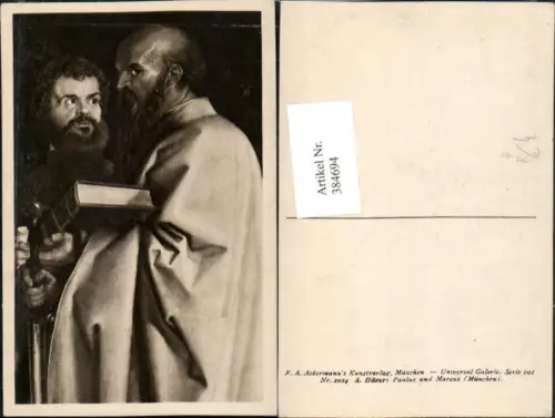 384694,Künstler AK A. Dürer Paulus und Marcus Bibel pub A. Ackermann 2024