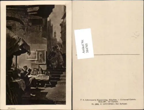 384705,Künstler AK C. Spitzweg Der Antiquar Markt pub A. Ackermann 2963