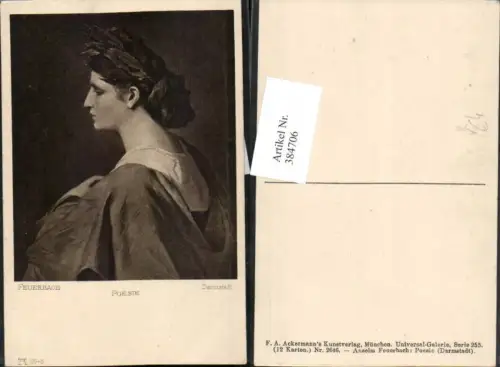 384706,Künstler AK Anselm Feuerbach Poesie Frau Portrait pub A. Ackermann 2646