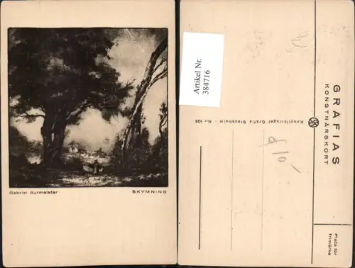 384716,Künstler AK Gabriel Burmeister Skymning Landschaft