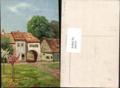 384727,Künstler AK F. A. Kerer Bauernhaus Haus