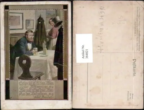 384821,Künstler AK F. Kuderna Mann m. Brille Wein pub Deutschnationaler Verein für Österreich