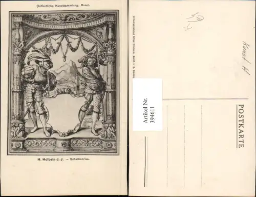 394611,Künstler AK H. Holbein d. J. Scheibenriss Ritter Schwerte