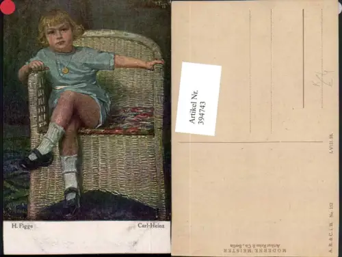 394743,Künstler AK H. Figge Carl-Heinz Geflechtsessel Sessel