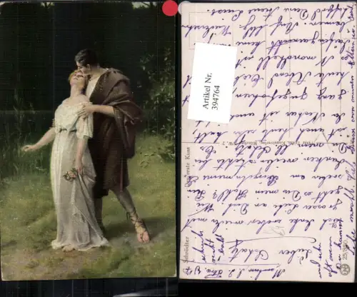 394764,Künstler AK G. Schrödter Der erste Kuss Liebe Paar