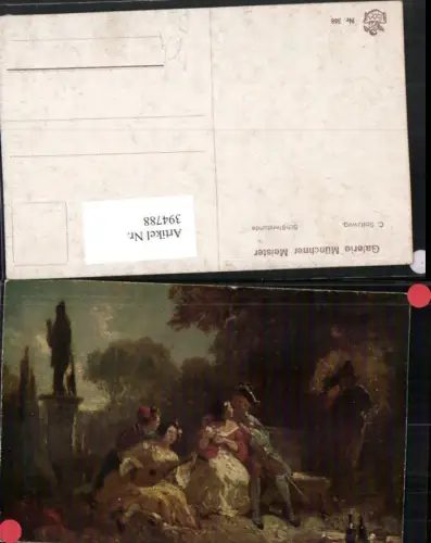 394788,Künstler AK C. Spitzweg Schäferstunde Paare Liebe Mandoline