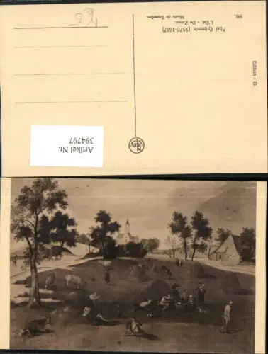 394797,Künstler AK Abel Grimmir L'Ete De Zomer Sommer Landschaft Feld Kühe