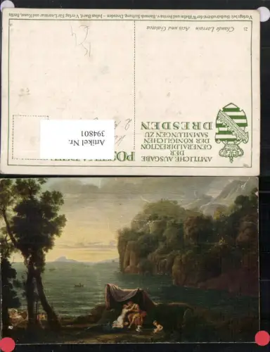 394801,Künstler AK Claude Lorrain Acis und Galarea Liebe Paar Küste