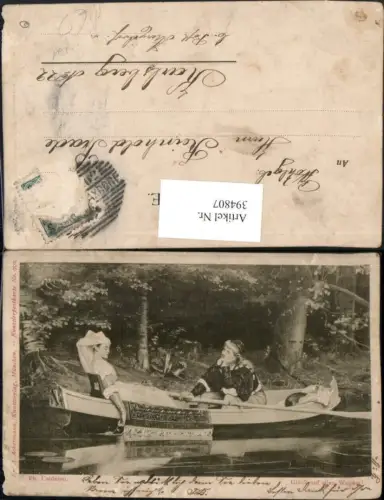 394807,Künstler AK Ph. Calderon Glück auf allen Wegen Liebe Boot pub A. Ackermann 992