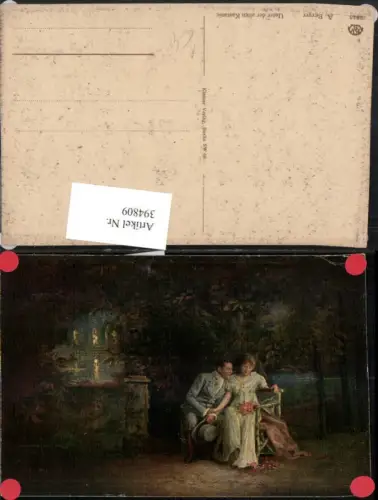 394809,Künstler AK A. Berger Unter der alten Kastanie Liebe Paar