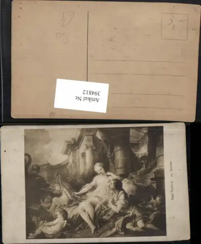394812,Künstler AK Sujet Pastoral par Boucher Barbusige Frau Erotik Engeln