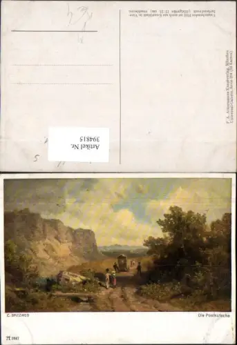 394815,Künstler AK C. Spitzweg Postkutsche Kutsche Post Postwesen pub A. Ackermann 3047