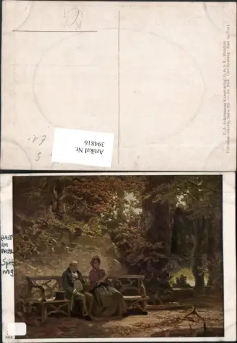 394816,Künstler AK Carl Spitzweg Rast im Park pub A. Ackermann 3054