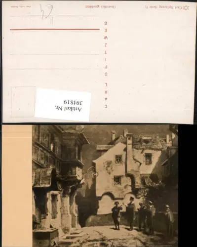 394819,Künstler AK Carl Spitzweg Stadt Musikanten Gasse