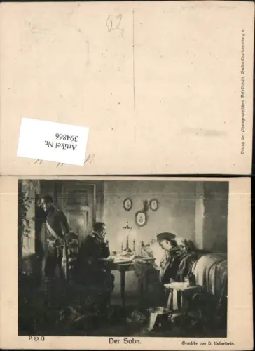 394866,Künstler AK H. Koberstein Der Sohn Kranker Mann Soldaten