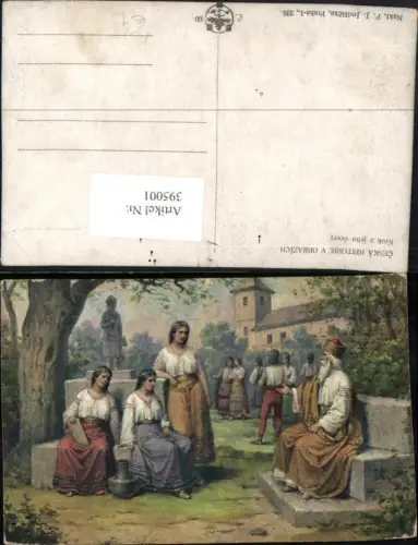 395001,Künstler AK F. J. Jedlicka Ceska Historie v Obrazich Krok a jeho dcery Tracht