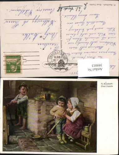 395013,Künstler AK H. Kaulbach Zwei Feinde Kinder Küche pub Hans Friedrich Abshagen 749