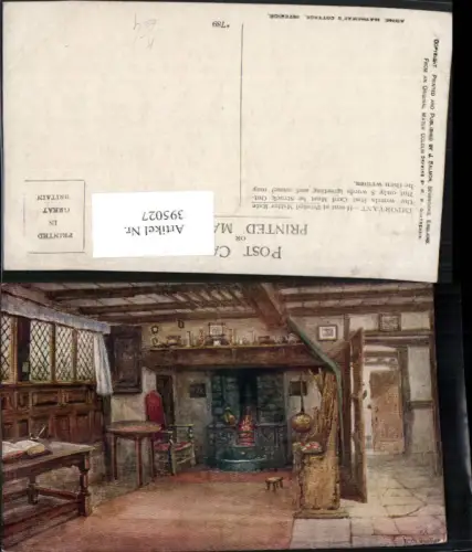 395027,Künstler AK W. W. Quatremain Anne Hathaways Cottage Interior Innenansicht