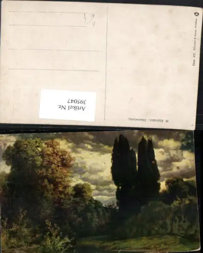 395047,Künstler AK H. Rüdisühli Dämmerung Landschaft Bäume