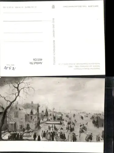 403326,Künstler AK Hendrik van Averkamp Holländische Eislandschaft Schlittschuhlaufen pub VEB