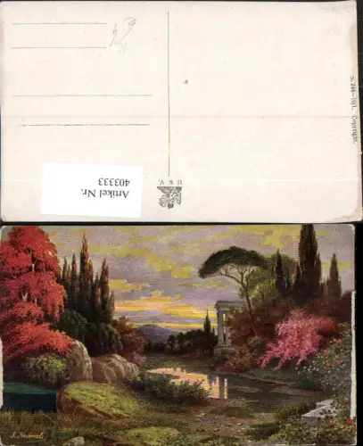 403333,Künstler AK J. Kränzle Landschaft Gewässer Bäume