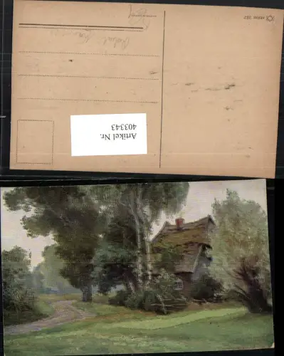 403343,Künstler AK Robert Kämmerer Landschaft Haus Bäume