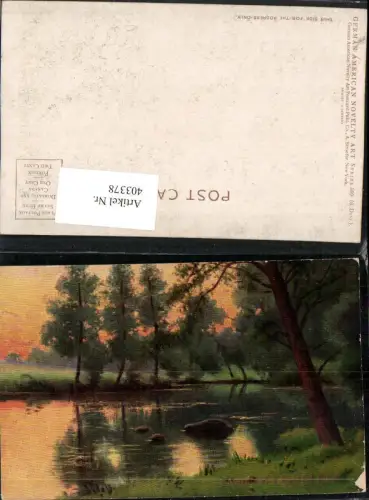 403378,Künstler AK Russia Russland Idyll Landschaft Teich