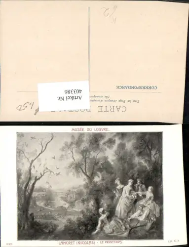 403386,Künstler AK Nicolas Lancret Le Printemps Personen Vögel