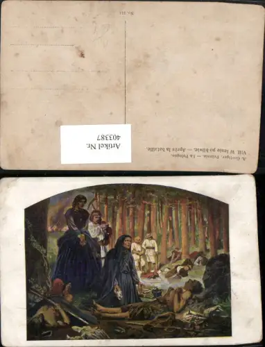 403387,Künstler AK A. Grottger W lesie po bitwie Apres la bataille Opfer Tod