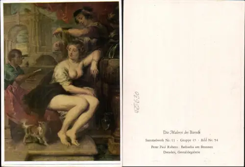 425630,Künstler Ak Peter Paul Rubens Bathseba a. Brunnen Erotik Nackte Frau Barock