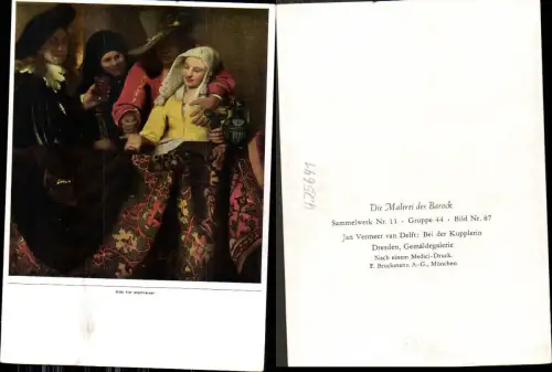 425641,Künstler Ak Jan Vermeer van Delft Bei der Kupplerin Barock