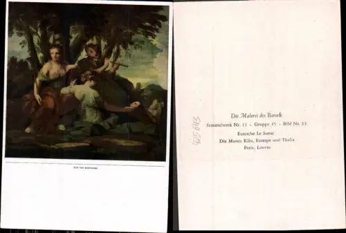 425643,Künstler Ak Eustache Le Sueur Die Musen Klio Euterpe u. Thalia Querflöte Musik Barock