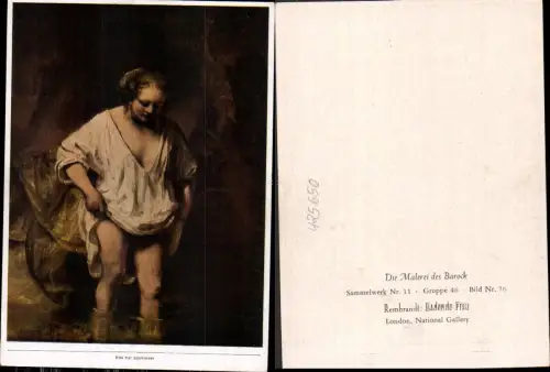 425650,Künstler Ak Rembrandt Badende Frau Erotik Barock