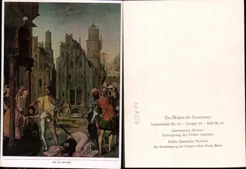 425674,Künstler Ak Antwerpener Meister Enthauptung d. Täufers Johannes Tod Religion Renaissance
