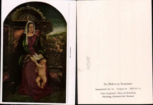 425680,Künstler Ak Hans Burgkmair Maria i. Rosenhag Religion Renaissance
