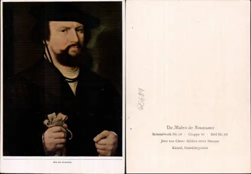 425689,Künstler Ak Joos van Cleve Bildnis eines Mannes Renaissance