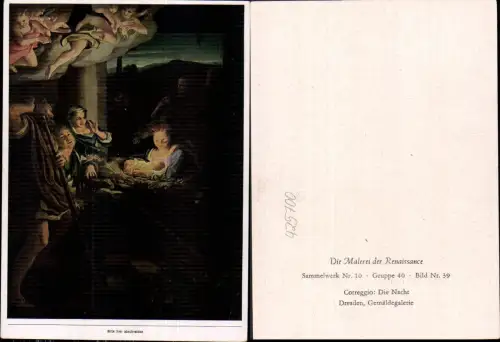 425700,Künstler Ak Correggio Die Nacht Jesus i. Krippe Engel Religion Renaissance
