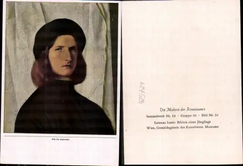 425724,Künstler Ak Lorenzo Lotto Bildnis eines Jünglings Renaissance