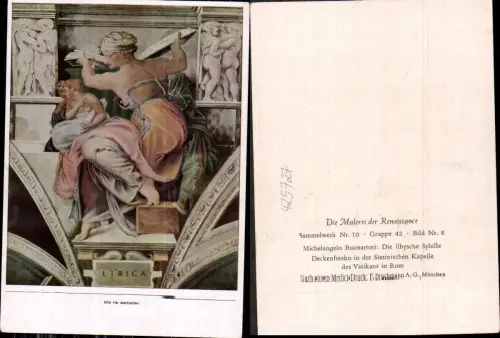425727,Künstler Ak Michelangelo Buonarroti Die libysche Sybille Erotik Lesen Renaissance