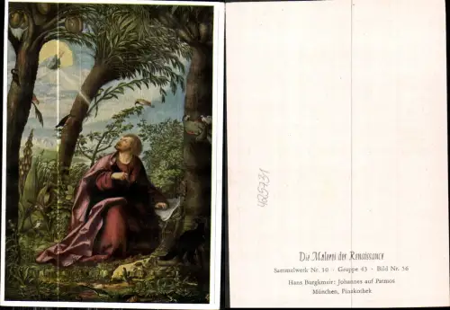 425731,Künstler Ak Hans Burgkmair Johannes auf Patmos Religion Tiere Renaissance