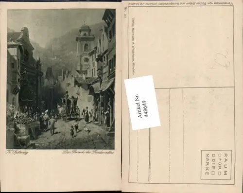 448649,Künstler AK K. Spitzweg Der Besuch des Landesvaters Kutsche
