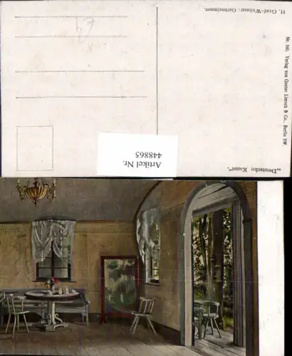 448865,Künstler AK H. Graf-Weimar Gartenzimmer Innenansicht
