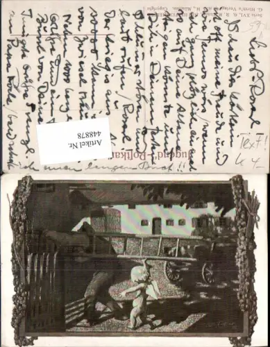 448878,Künstler AK R. M. Eichler Der Helfershelfer Engel Leiter pub G. Hirth München