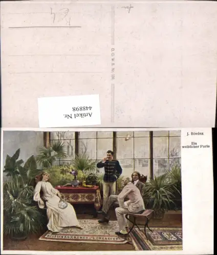 448898,Künstler AK J. Revesz Ein weiblicher Paris Personen Gespräch