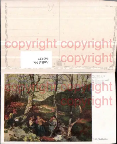 463437,Künstler AK F. G. Waldmüller Vorfrühling im Wienerwald